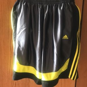 BLACK/GRAY/NEON GREEN/ ADIDAS MEN LARGE SHORTS
